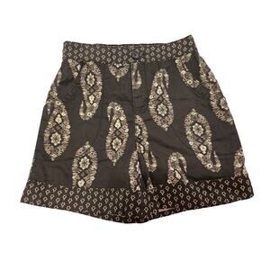 KNOX ROSE Mixed Print Black Tan Hi Waist Shorts Size XS